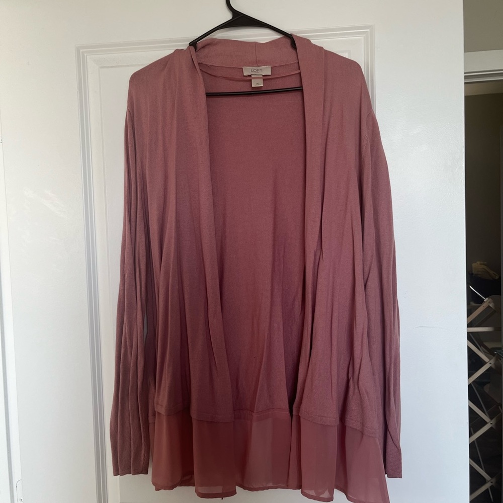 LOFT Cardigan in Blush - XL